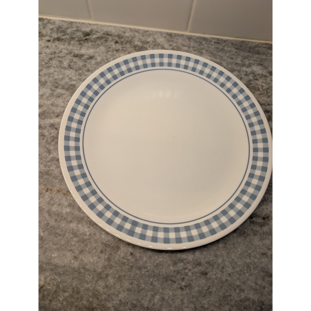 Corelle GINGHAM‎ LIGHT BLUE Dinner Plate 10 1/4"  Corning